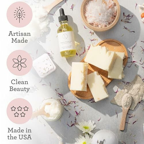 Artisan-made soap and beauty products with natural ingredients.