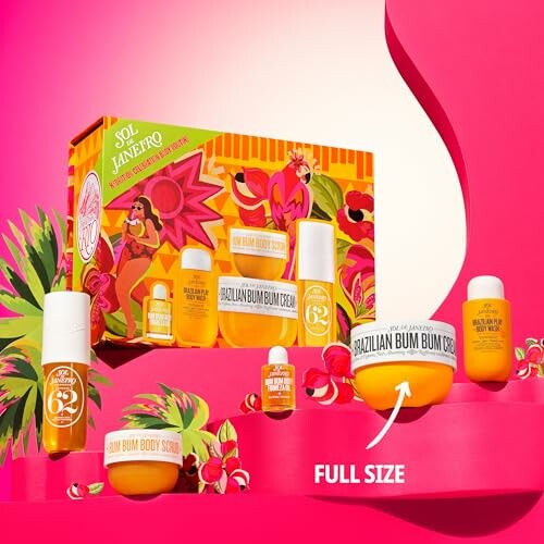 Sol de Janeiro body care gift set with vibrant packaging