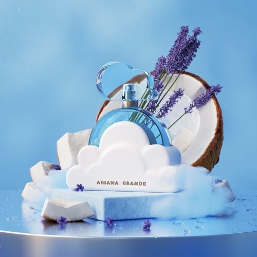 Ariana Grande Cloud perfume bottle with lavender and coconut.