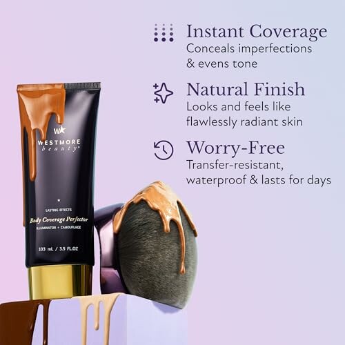 Beauty product with coverage, natural finish, and worry-free features.