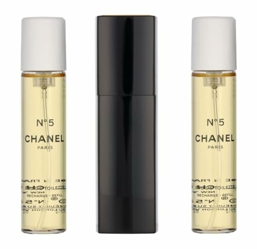 Chanel No. 5 perfume travel set with refills.