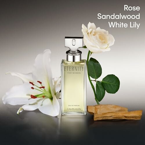 Eternity perfume bottle with rose, sandalwood, and white lily.