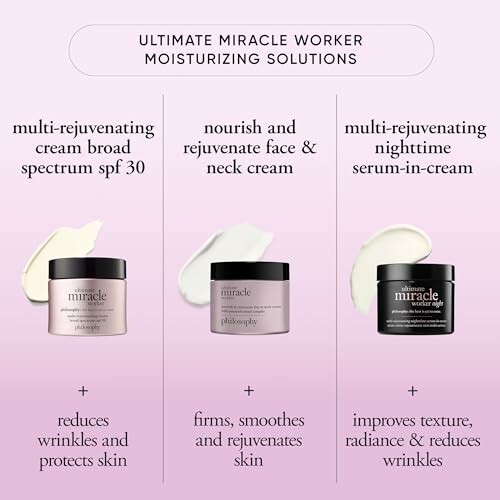 Ultimate Miracle Worker moisturizing cream and serum products.