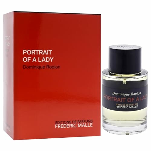 Portrait of a Lady fragrance by Dominique Ropion with red packaging. The unique blend of scents is perfect for anyone looking for a truly distinctive fragrance.