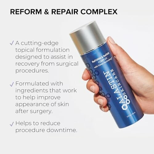 Alastin Skincare Reform & Repair Complex product bottle with benefits listed.