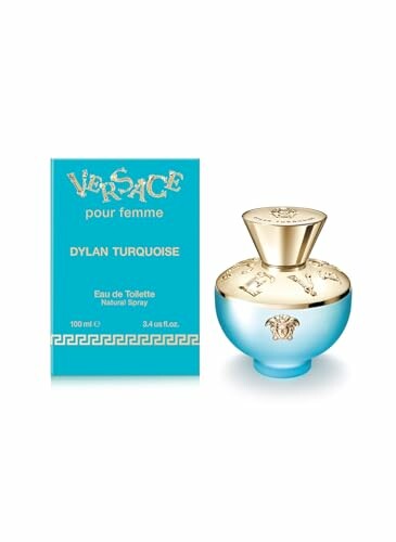 Versace Dylan Turquoise perfume bottle and box.